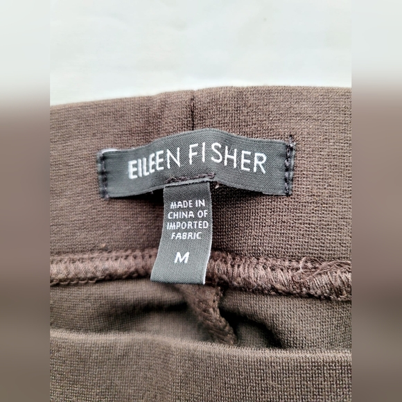 Eileen Fisher Women's Pull On Comfy Business/Office Pants Stretch Rayon Brown M - Picture 10 of 16